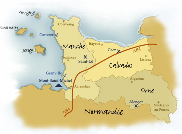 carte de la Normandie et des îles Anglo-Normandes